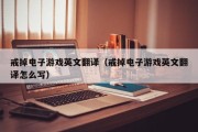 戒掉电子游戏英文翻译（戒掉电子游戏英文翻译怎么写）