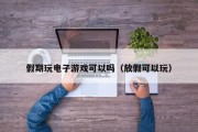 假期玩电子游戏可以吗（放假可以玩）