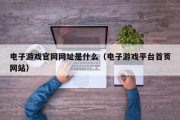 电子游戏官网网址是什么（电子游戏平台首页网站）