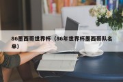 86墨西哥世界杯（86年世界杯墨西哥队名单）