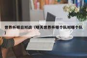 世界杯明日对战（明天世界杯哪个队对哪个队）
