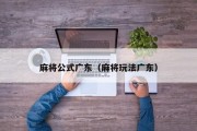麻将公式广东（麻将玩法广东）